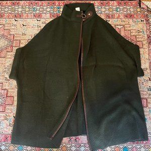 Anthropologie Wool Green Sweater Cape